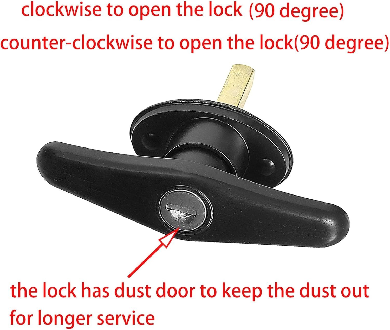 Matching T-Handles Lock Set Locking T-Handle Set for Truck Camper Shell with Dus