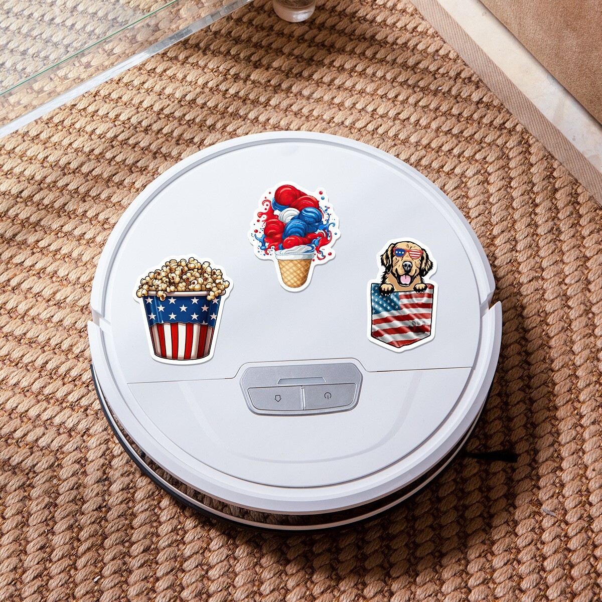 50pcs Waterproof Vinyl Stickers Independence Day 4th Of July Holiday Window Auto