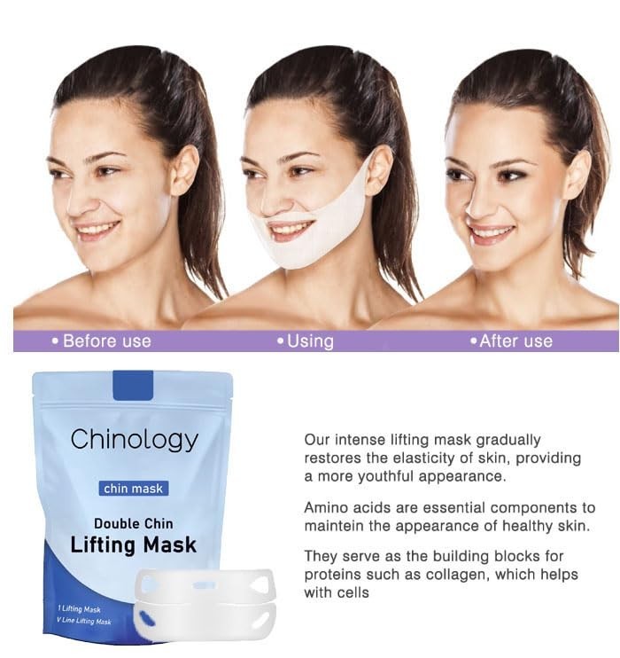 Double Chin Lifting Mask 5 PCS Chinology Reducer Jawline Firming Face Neck