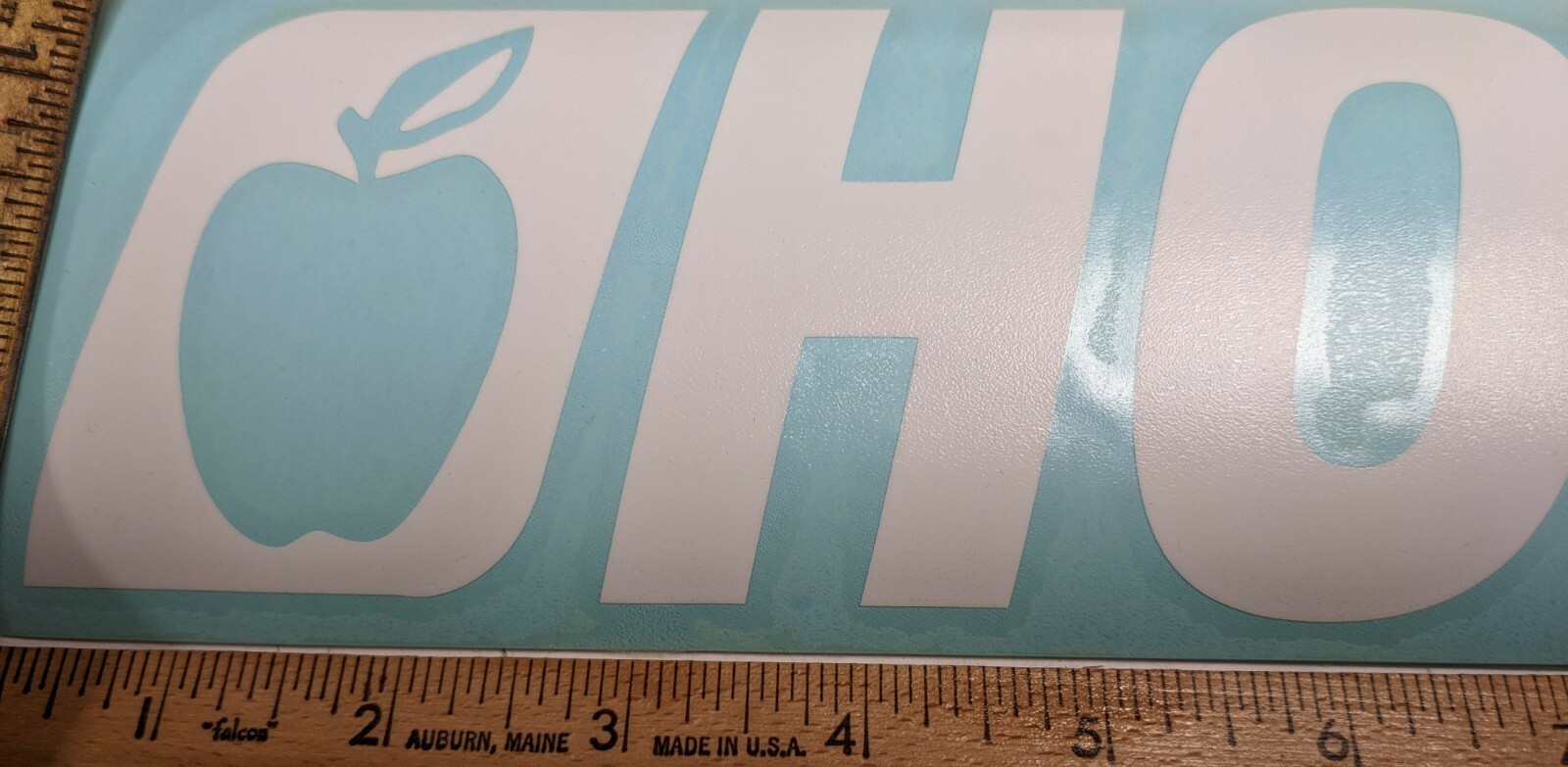 Hoyt ~old style~White Apple Logo Decal Sticker Bow Hunting Archery Deer