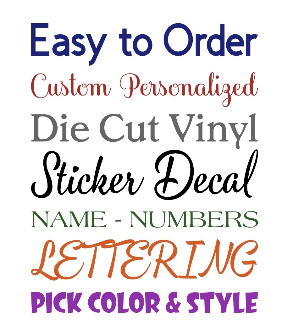 Custom Vinyl Lettering Transfer Decal Sticker Personalized Wall Window