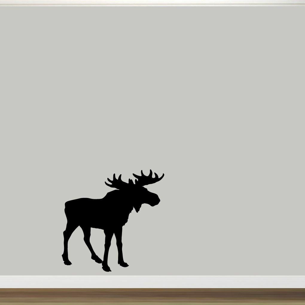 Moose Silhouette Wall Decal – Animal, Woodland, Cabin, Kids, Nursery, Man Cave