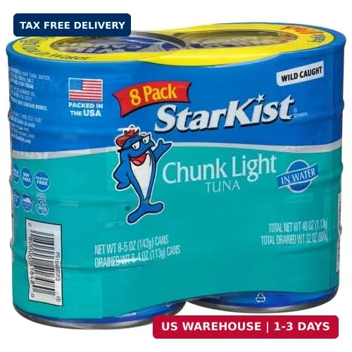 StarKist Chunk Light Tuna in Water, 5 oz (Pack of 8)