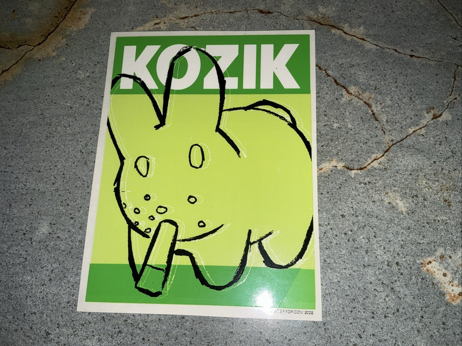 Frank Kozik original Poster Pop DESIGNER BUNNY silkscreen 5" Sticker; Vintage