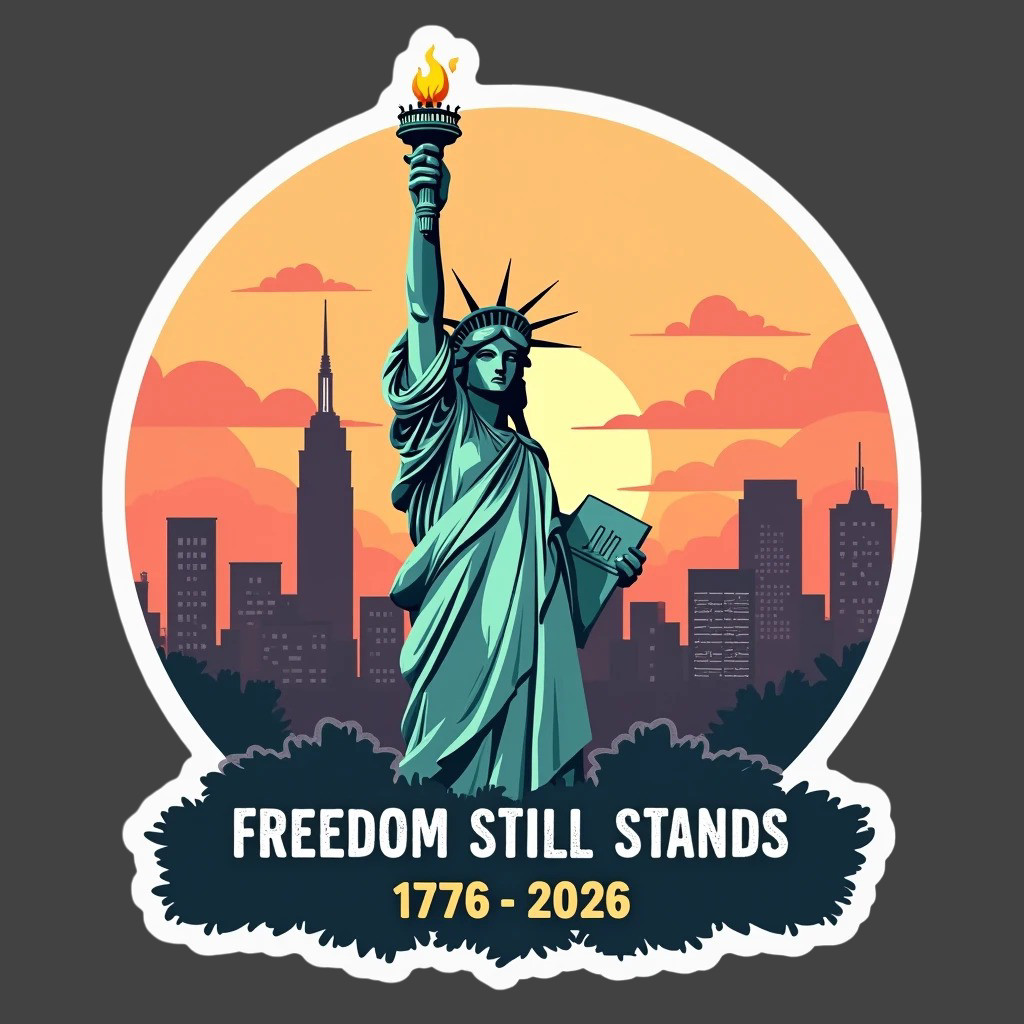 Americana Sticker Vinyl Decal Statue Liberty Freedom Still Stands 1776 2026