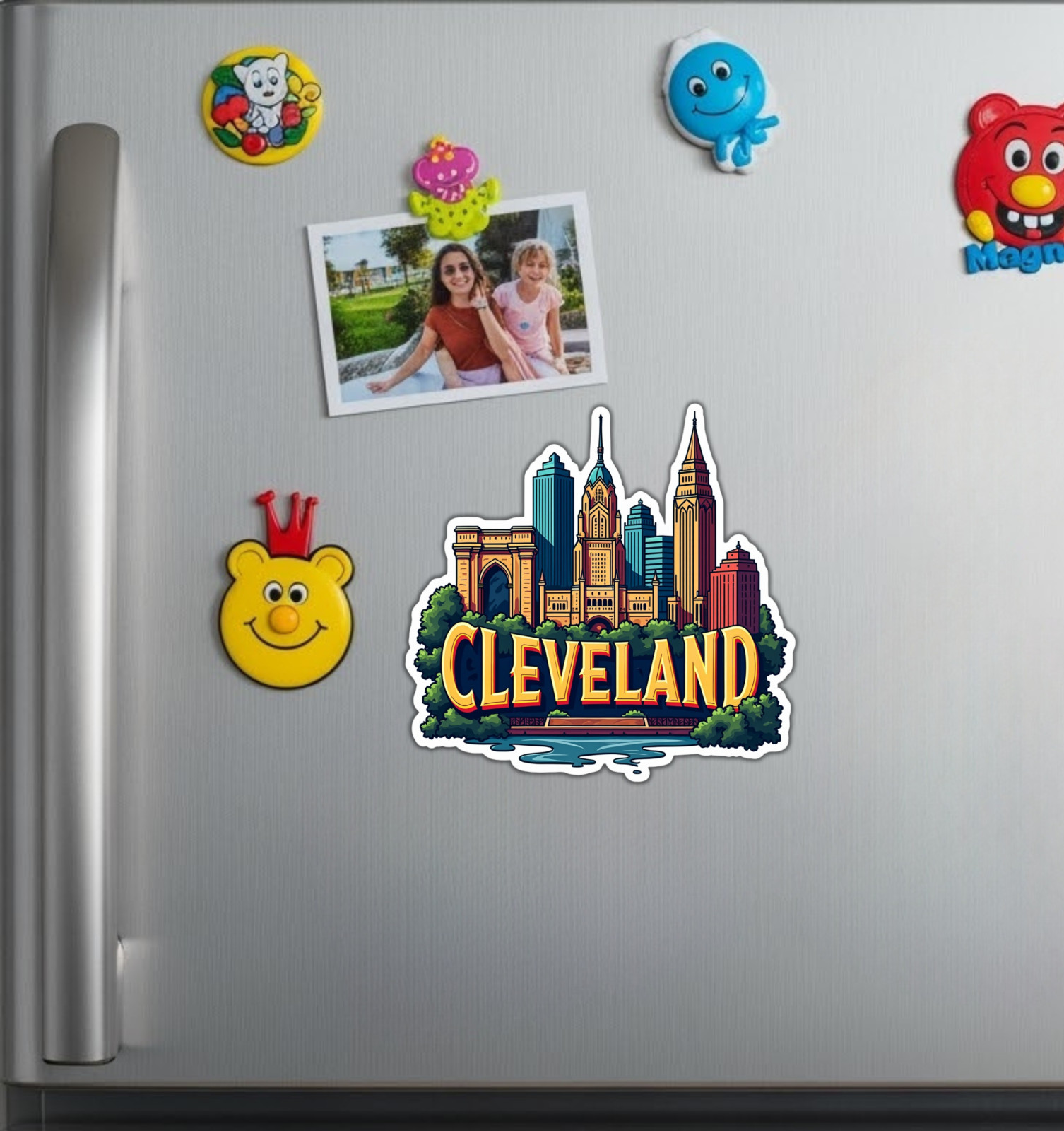 Cleveland Ohio Fridge Magnet or Laptop Sticker