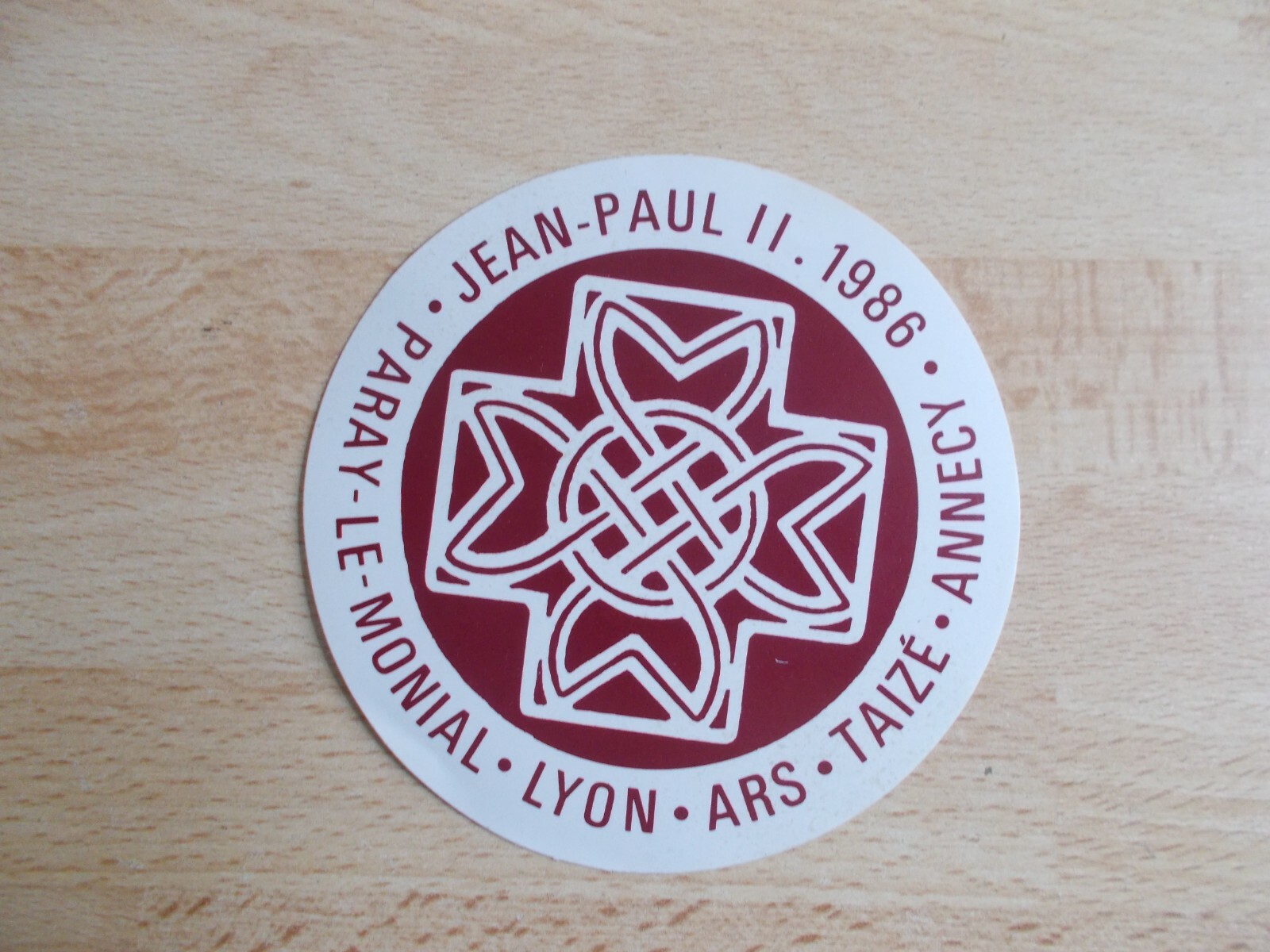 Sticker Pape John Paul II 1986 – Paray The Monial, Lyon, Ars, Taizé , Annecy