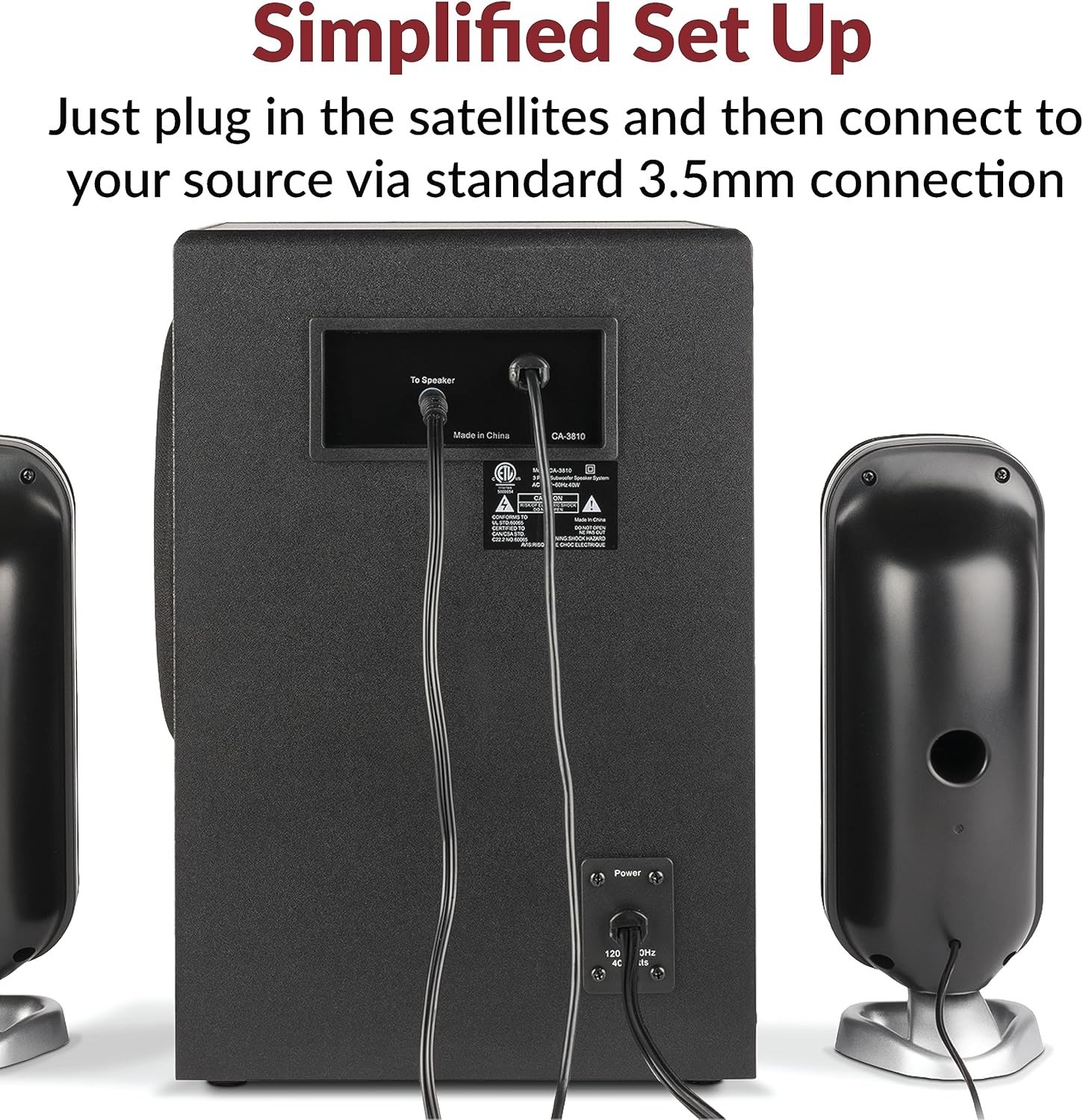 2.1 Multimedia Speaker System with Subwoofer, 80 Watts Peak Power, Strong Bas…