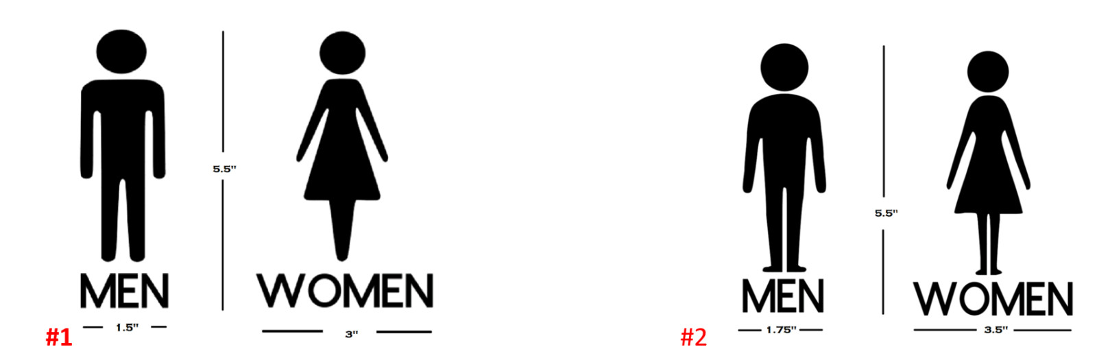 Restroom Toilet Wall Door Men Women Vinyl Outdoor Sticker bathroom art decal