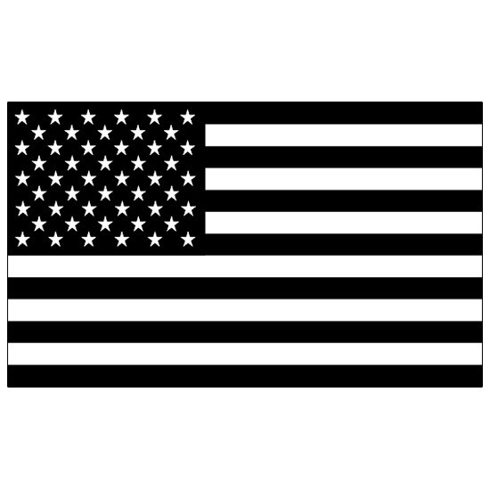 American Flag Stickers – Subdued Flag Decals – Grayscale US Flags 5" wide each