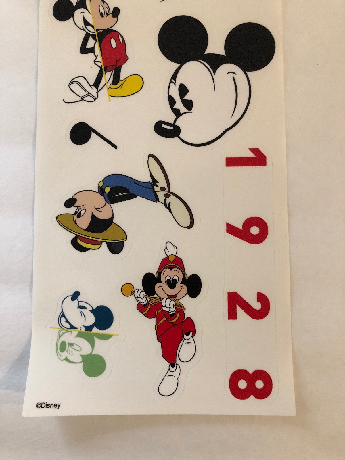Mickey Mouse wall stickers 11 re-position-able decals room decor 6" X 17" sheet