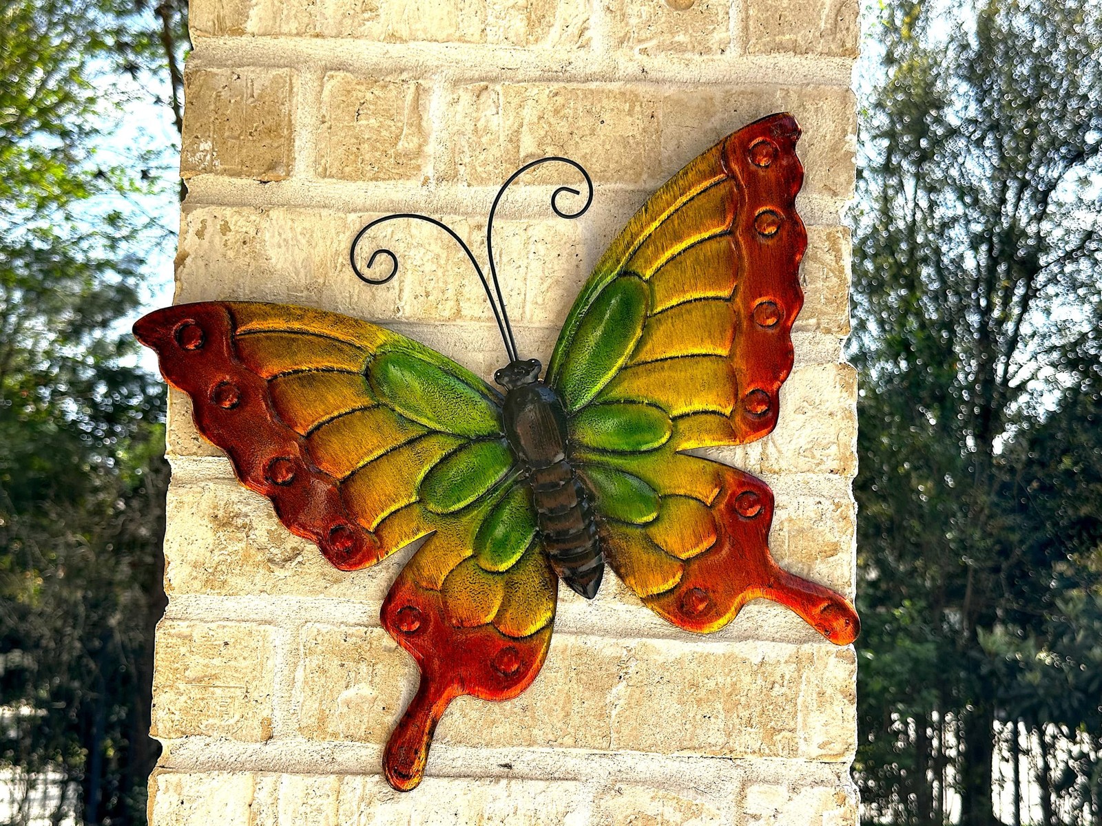 STC World Metal Butterfly Wall Art Outdoor Garden Decor Large Multicolor Wall…