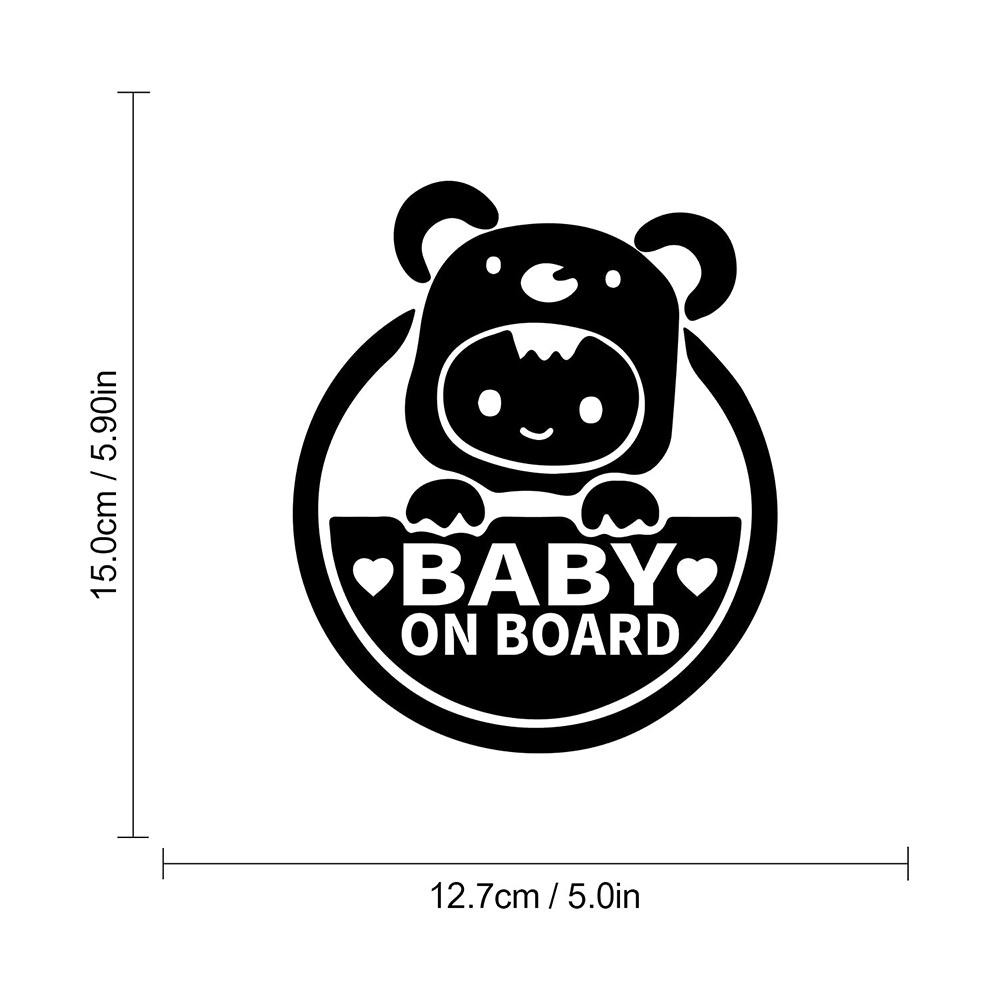 BABY ON BOARD CAR STICKER PVC DURABLE BABY ON BOARD CAR WARNING