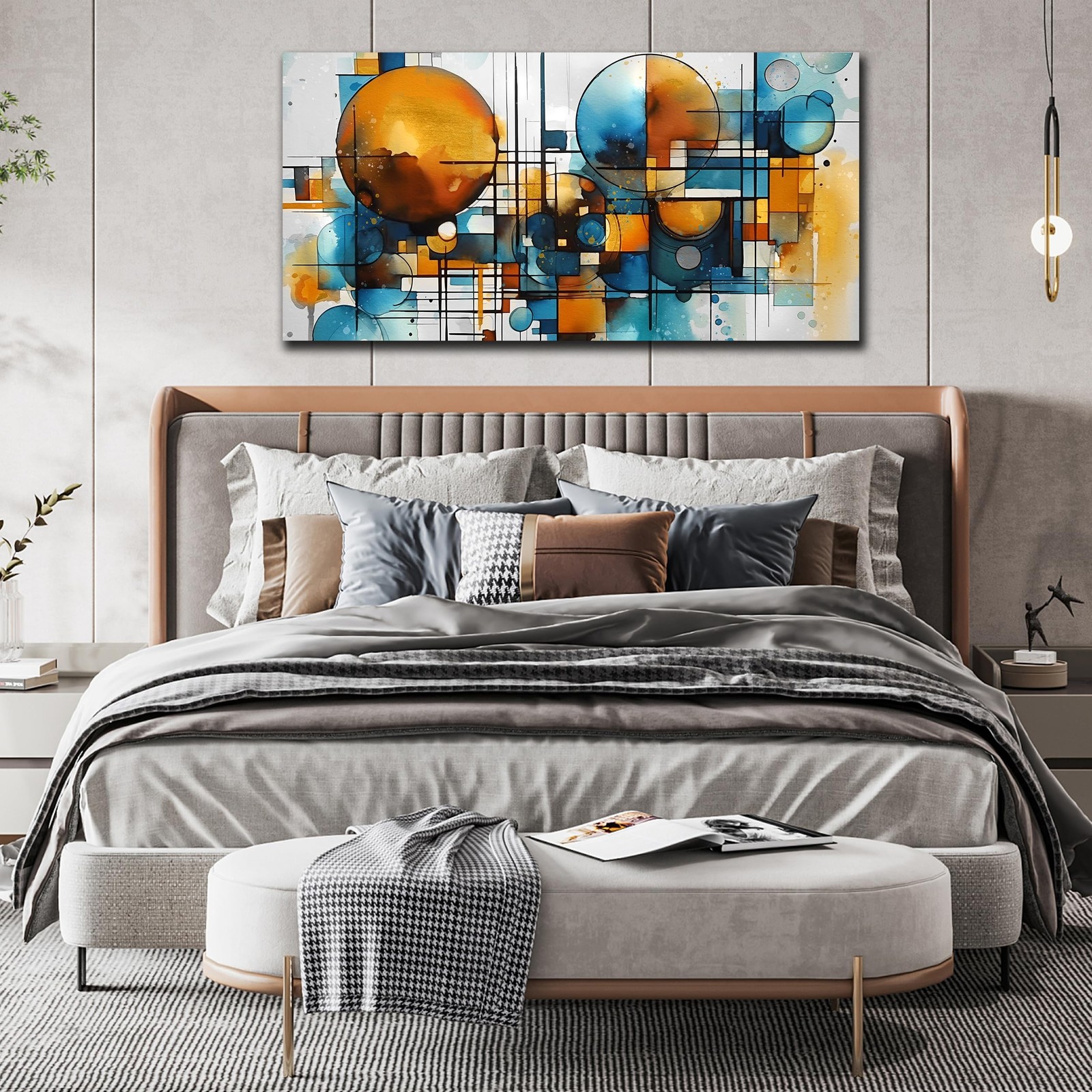 ENTANUB Abstract Canvas Wall Art for Living Room, Circle Wall Decor for Bedro…