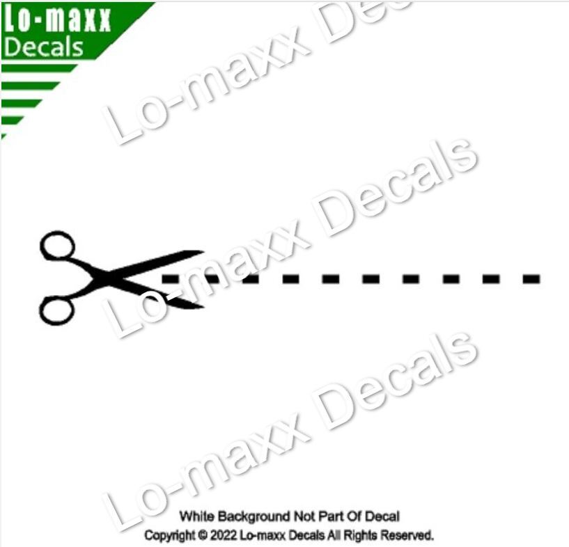 Cut Here Scissors Dotted Line Car Truck SUV Decor Novelty Die-Cut Vinyl Decal