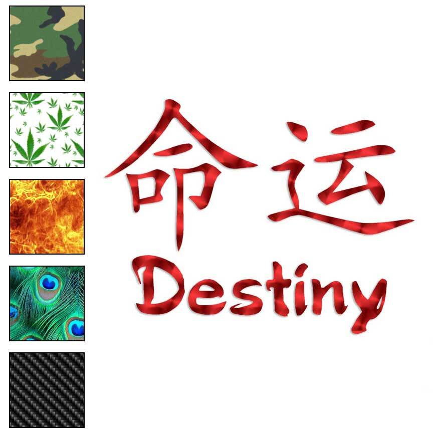 Destiny Chinese Symbols, Vinyl Decal Sticker, 40 Patterns & 3 Sizes, #2599