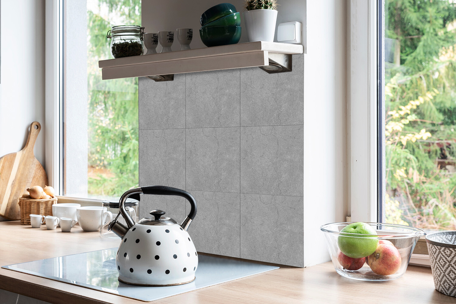 Tile Stickers Set Kitchen Bathroom Splashback Peel and Stick Cracked Concrete