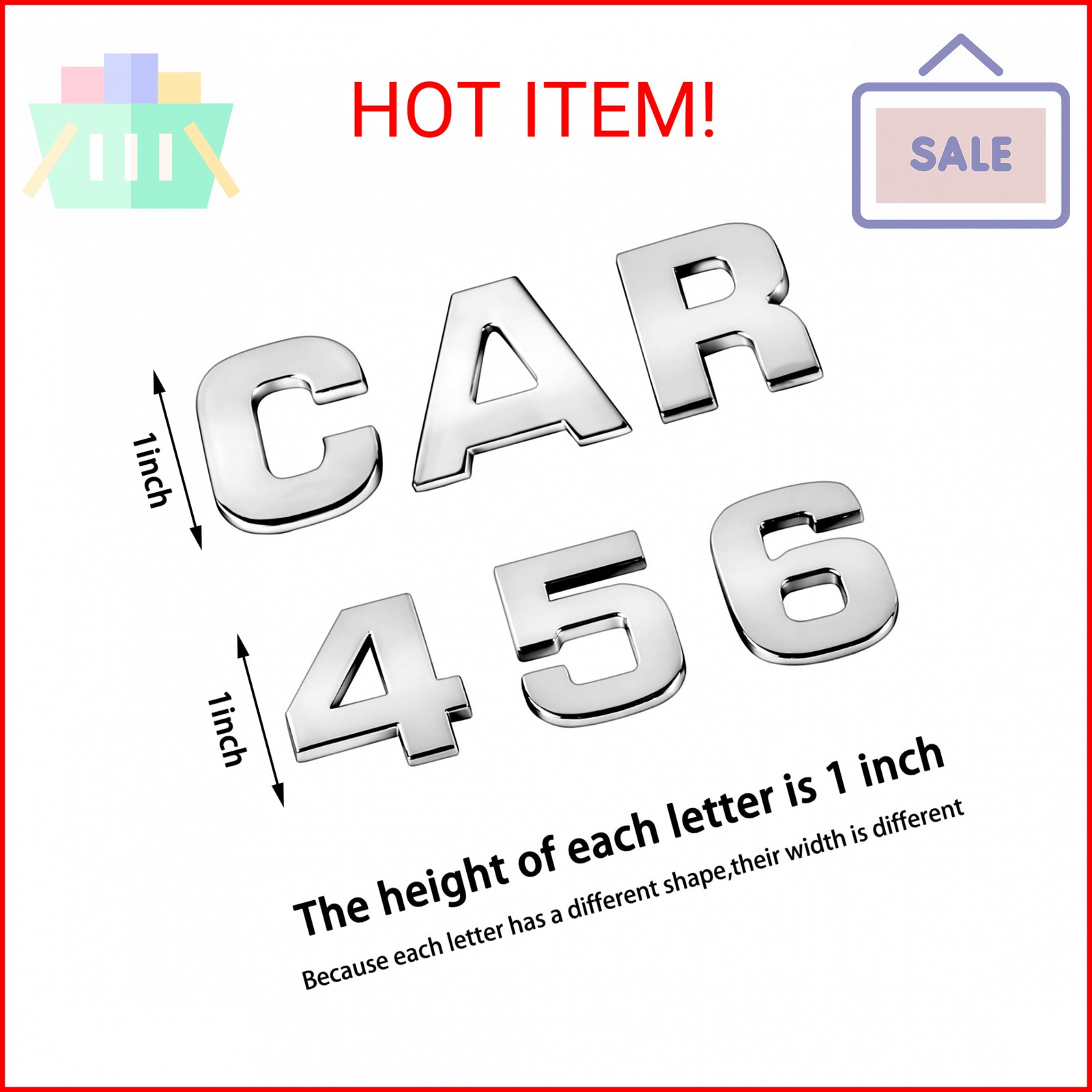 Lamoutor 43Pcs Car Emblem Letters Sticker DIY 3D Chrome Number Symbol Badge Deca