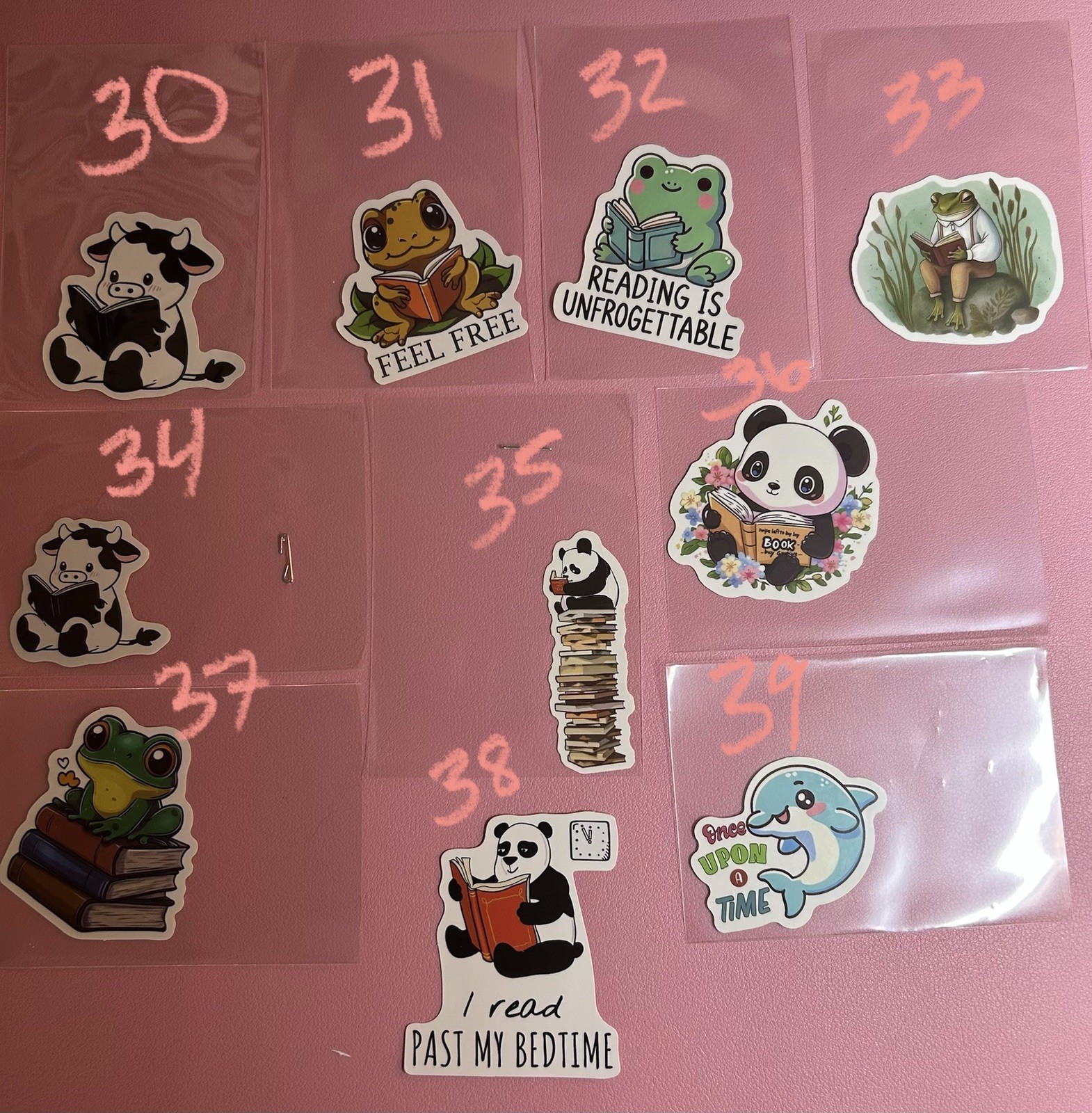 Animals Reading Books Stickers