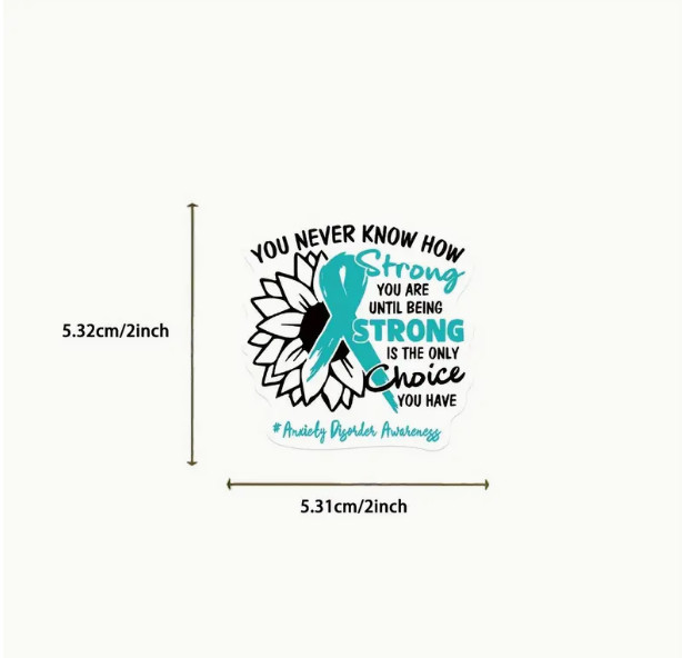 50pcs Anxiety Awareness Mental Health Decoration Stickers Waterproof Stickers
