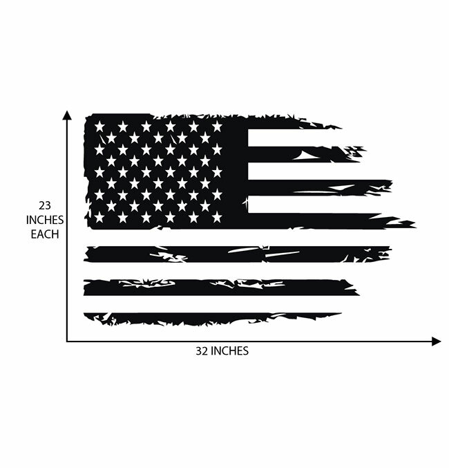 Automotive Distressed American Flag Die Cut Decal Multiple color