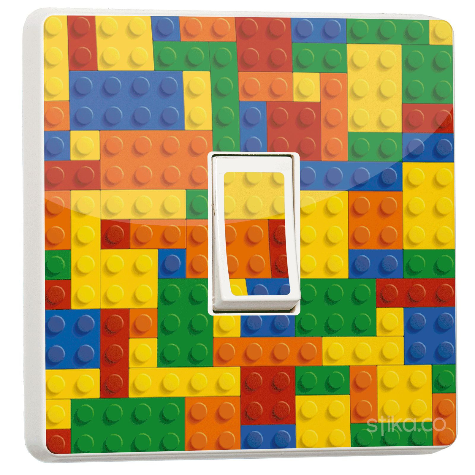 Lego Block Brick Colourful Decorative Design Single Light Switch Vinyl Sticker