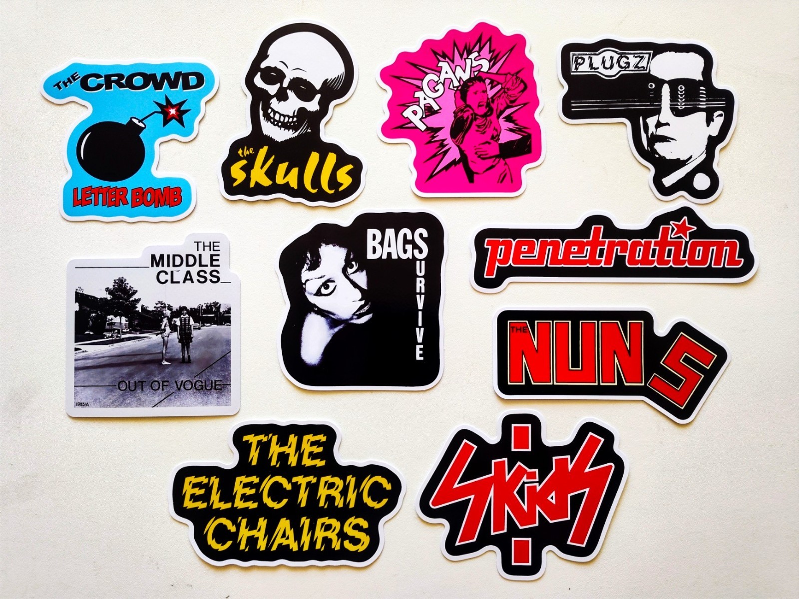 Punk Rock Sticker Pack (10) Set 33 Penetration Plugz Pagans Bagsurvive The Crowd