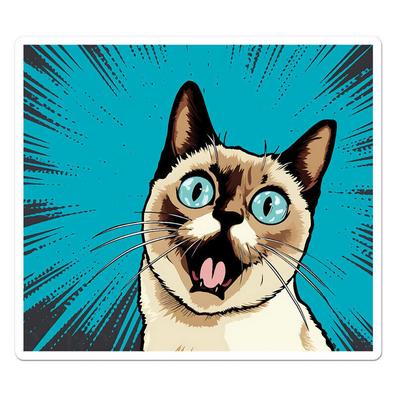 Popart Siamese Cat Sticker Decal