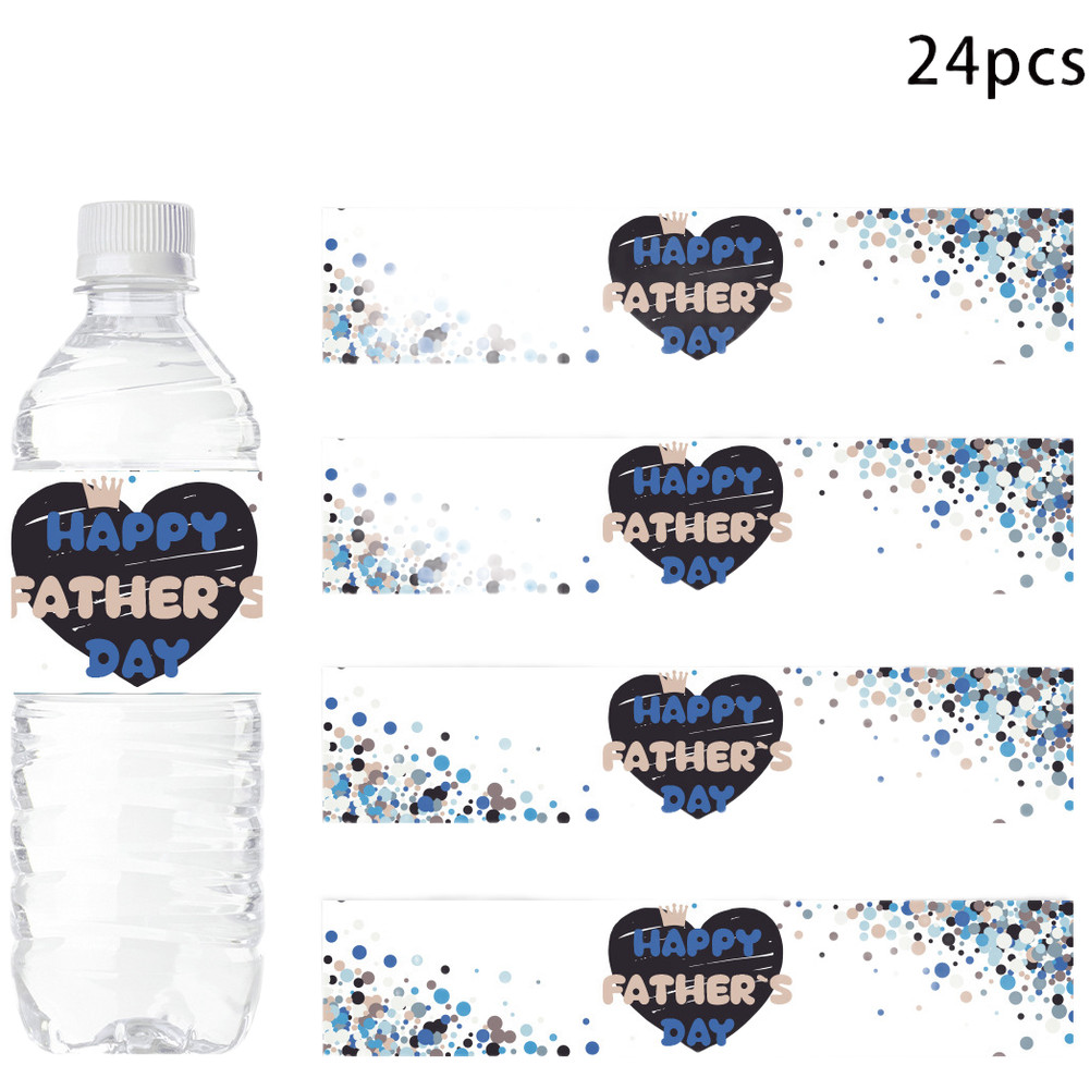 Father Day Bottle Stickers Long-lasting Plastic Material Bright Vibrant Colors