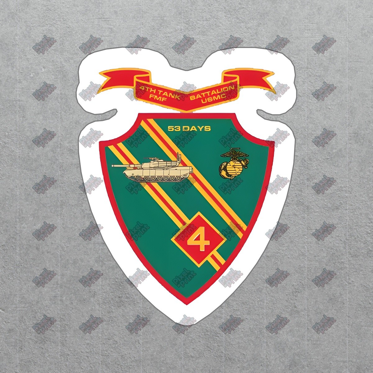 Vintage 4th Tank Battalion FMF USMC Vinyl Sticker Military Decal Cool #166904