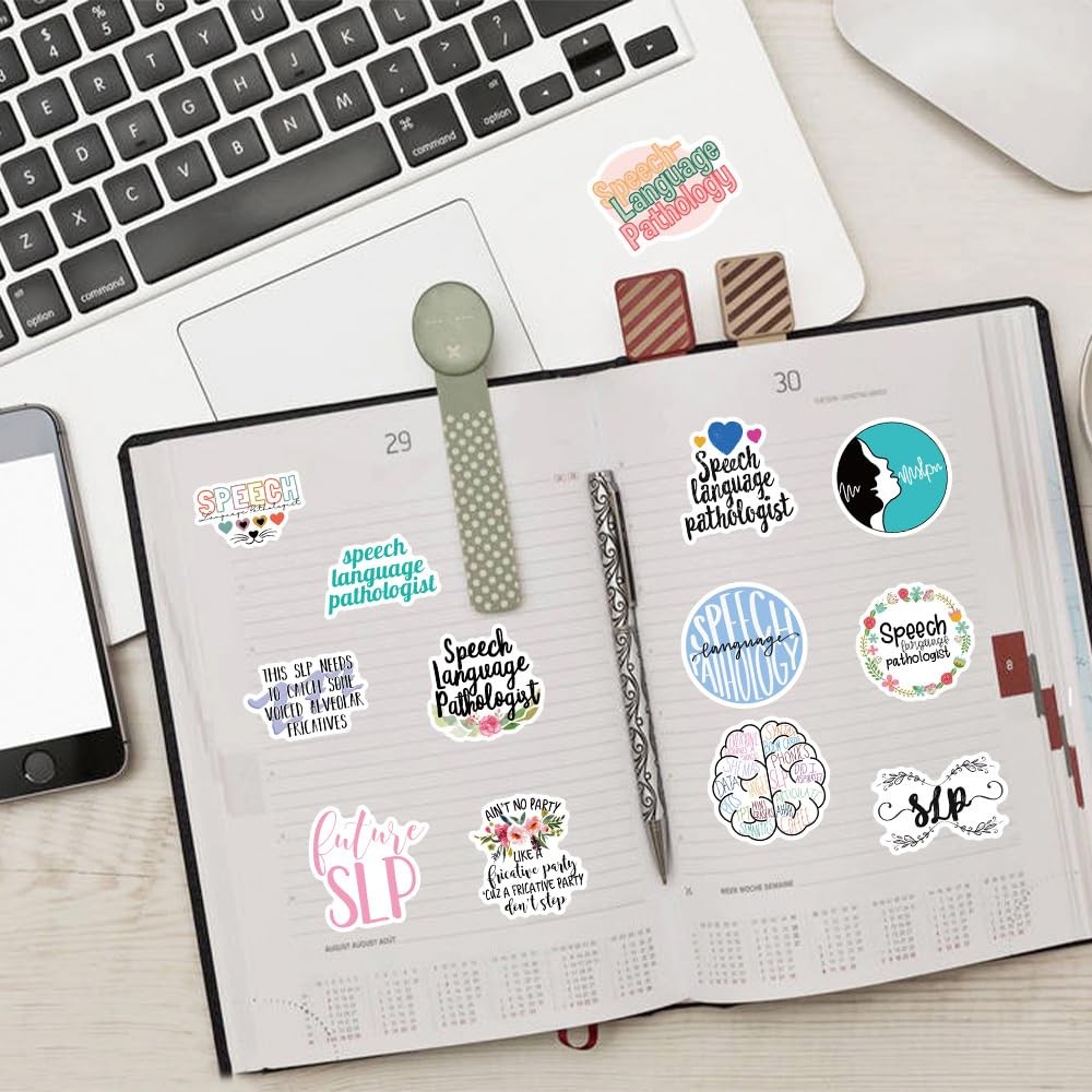 Waterproof Vinyl Speech Pathologist Stickers Decals 60PCS Speech Therapy