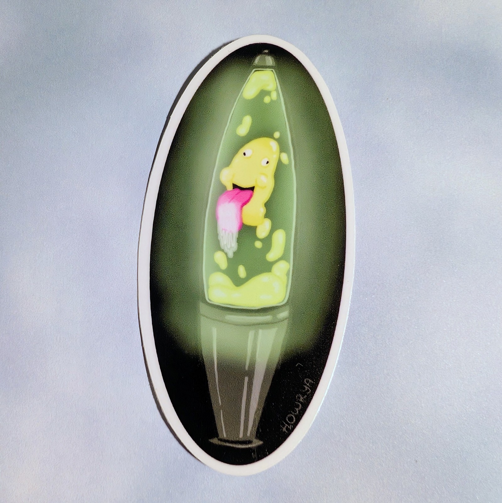 Lava Lamp Cartoonish Vinyl Sticker – 3.5 Inch Oval Waterproof Sticker