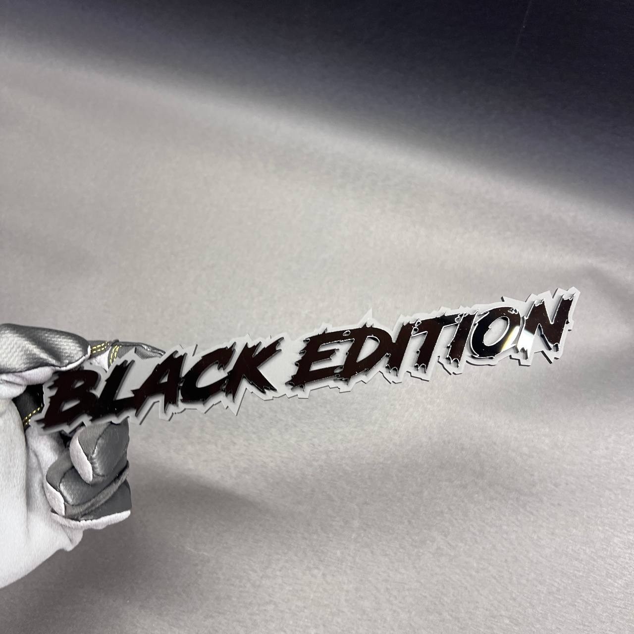 1x BLACK EDITION Custom Text 3D Acrylic Car Emblem Badge Multicolor Laser Cut