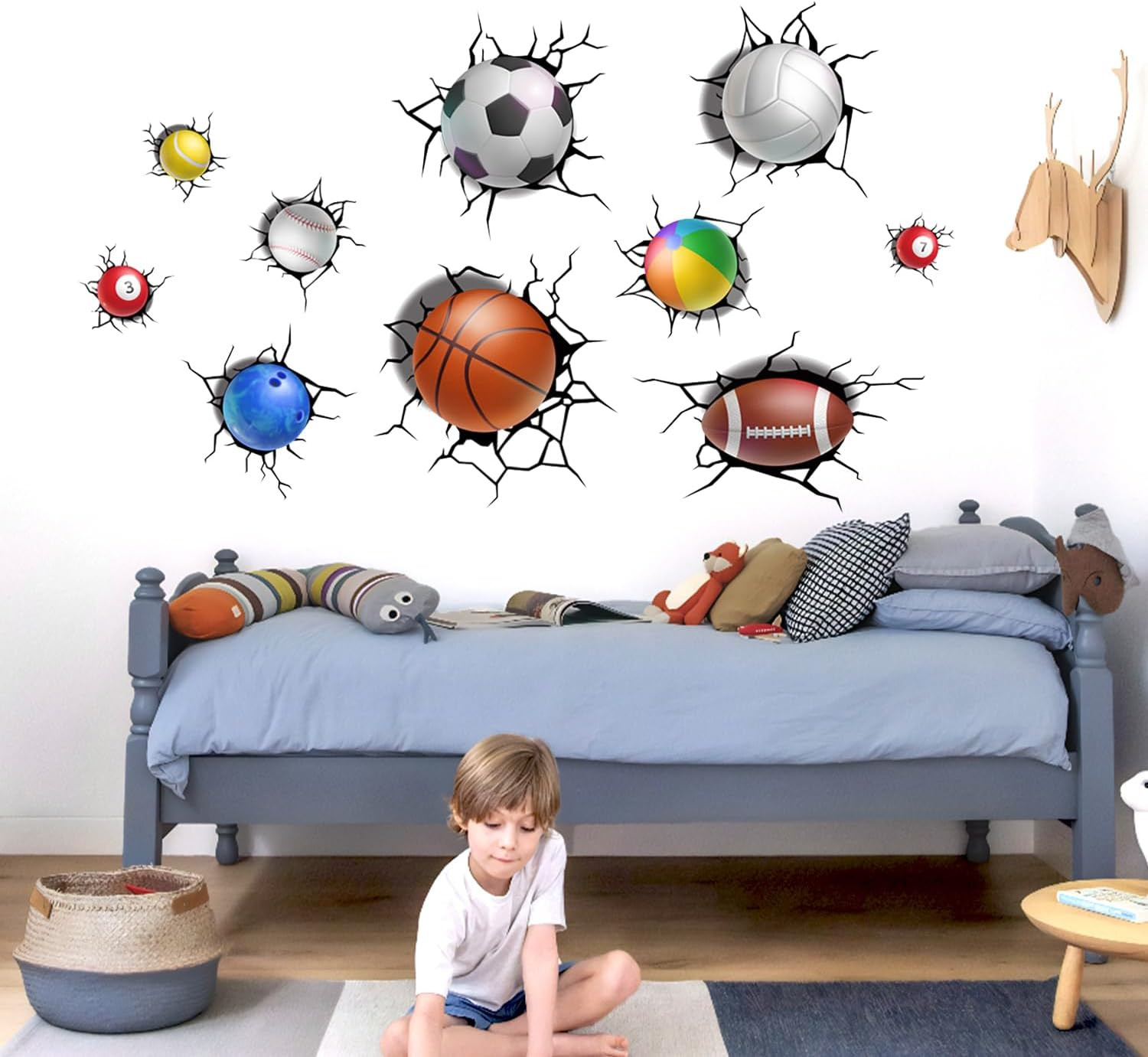Glow in the Dark Stars and Planets Wall Decals 155 PCS for Ceiling Decor