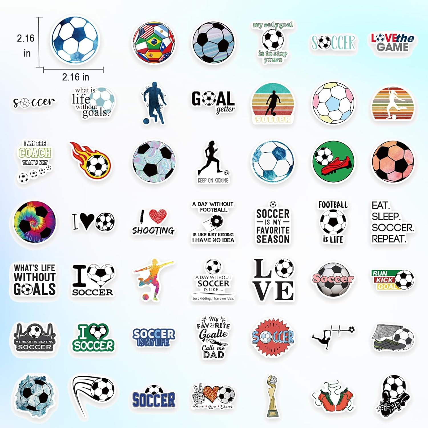 100 PCS 2026 World Cup Soccer Stickers for Boy Girls Kids Teens, Waterproof