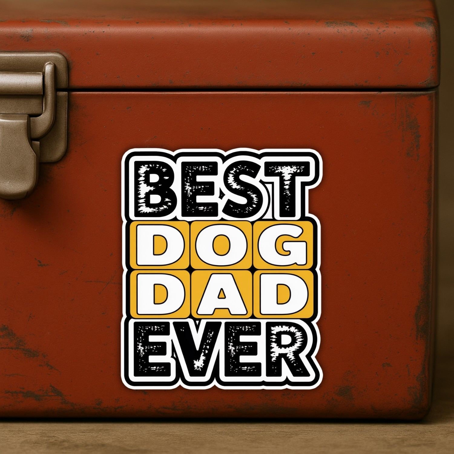 4pcs Best Dog Dad Ever Stickers – Funny Vinyl Decals for Bottle, Laptop