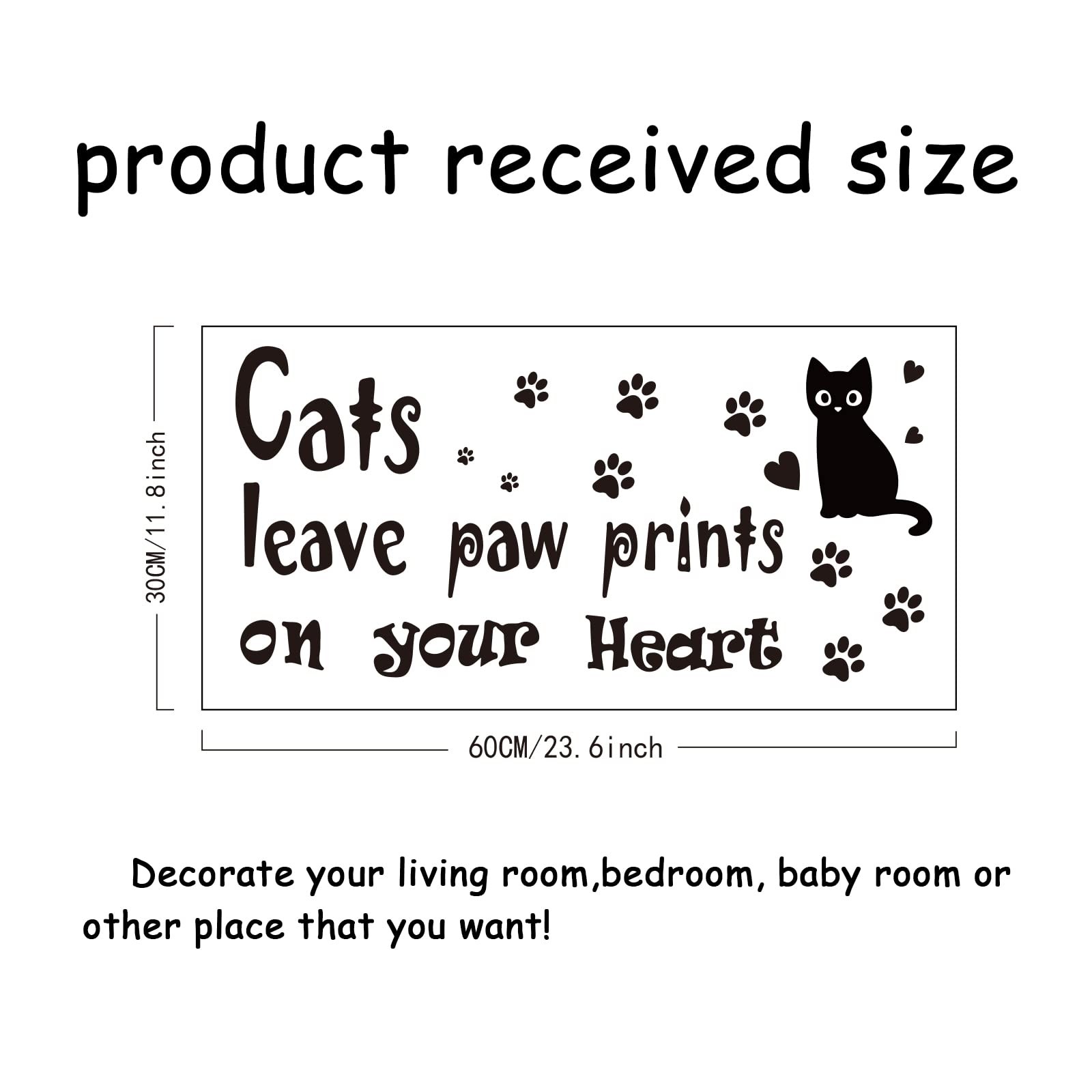 Cats Wall Decor Black Cat Wall Stickers Cats Leave Paw Prints on Your Hearts …