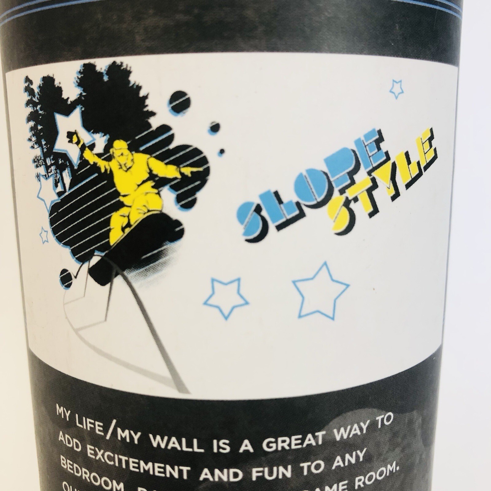 DCWV Decal Wall Art Slope Style Boy Peel & Stick Wall Art, Yellow/Black/Blue