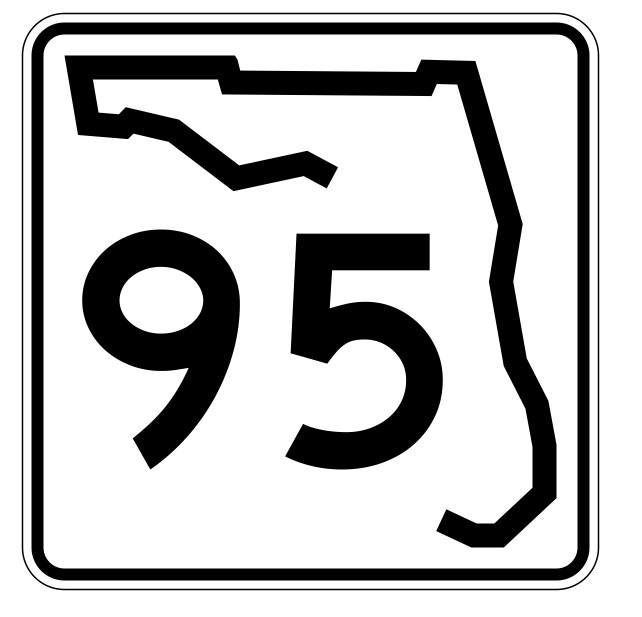 Florida State Road 95 Sticker Decal R1426 Highway Sign