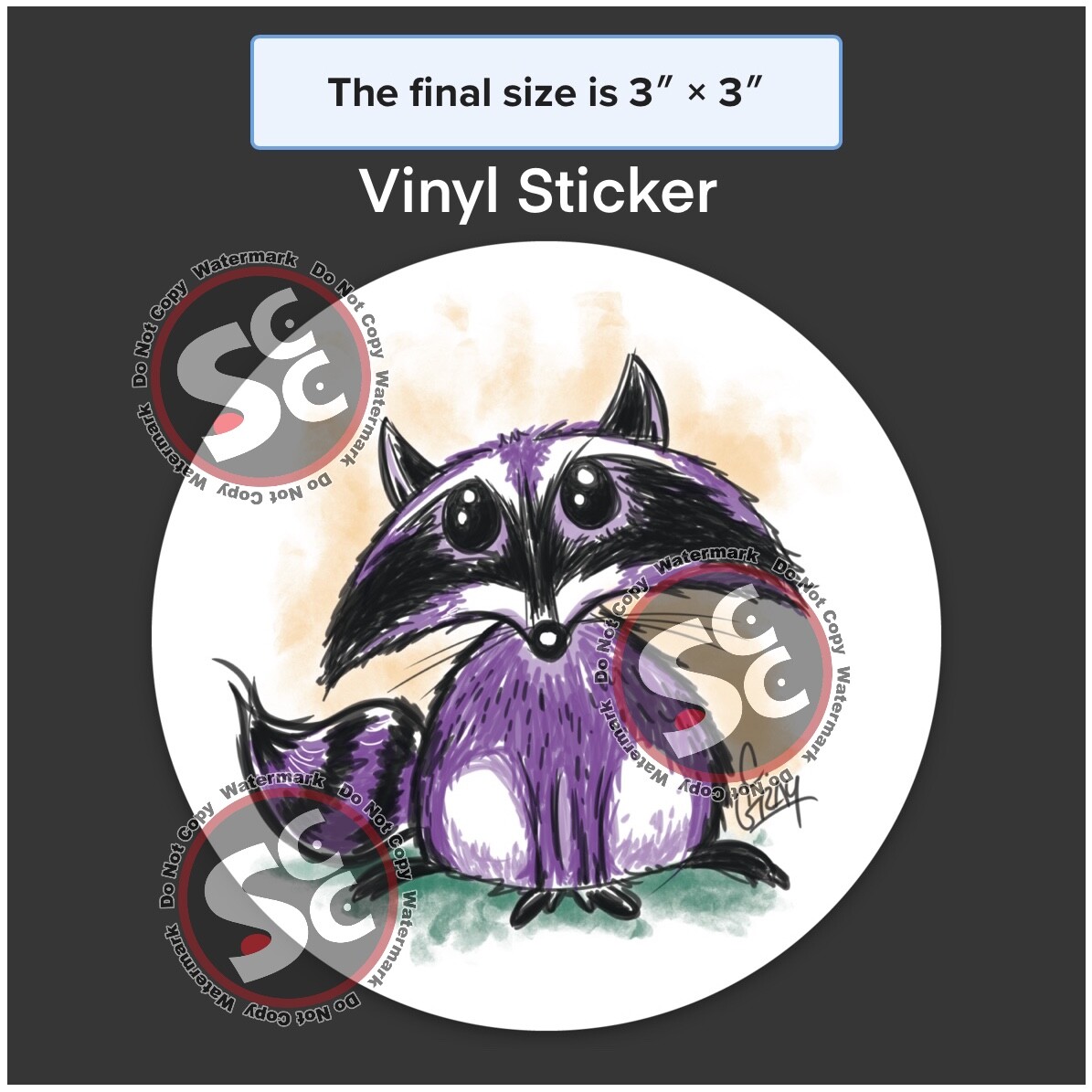 3" Raccoon Trash Panda Decal Vinyl Sticker Wildlife Coon Cute Garbage Animal Can