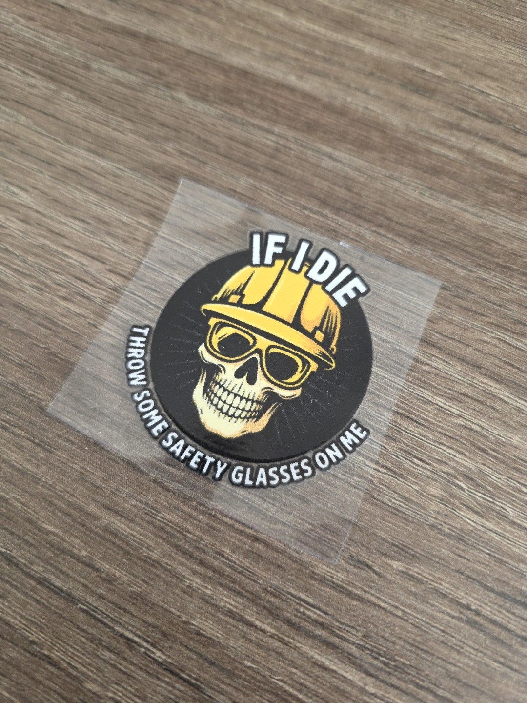 Funny Hardhat Vehicle UV DTF Decal Sticker Waterproof Construction Made In USA