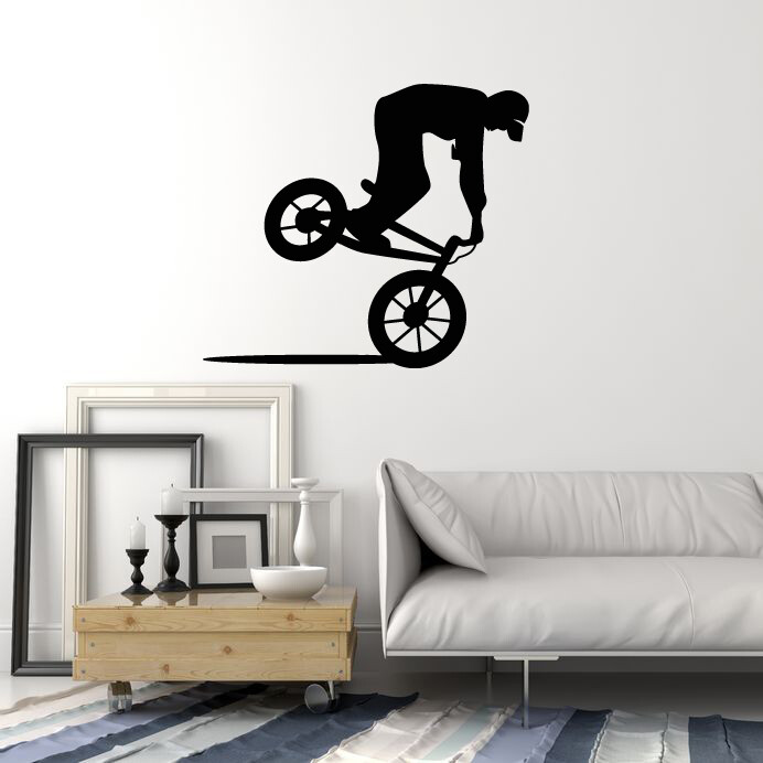 Vinyl Wall Decal BMX Bike Street Style Freestyle Rider Teenage Stickers (ig5521)