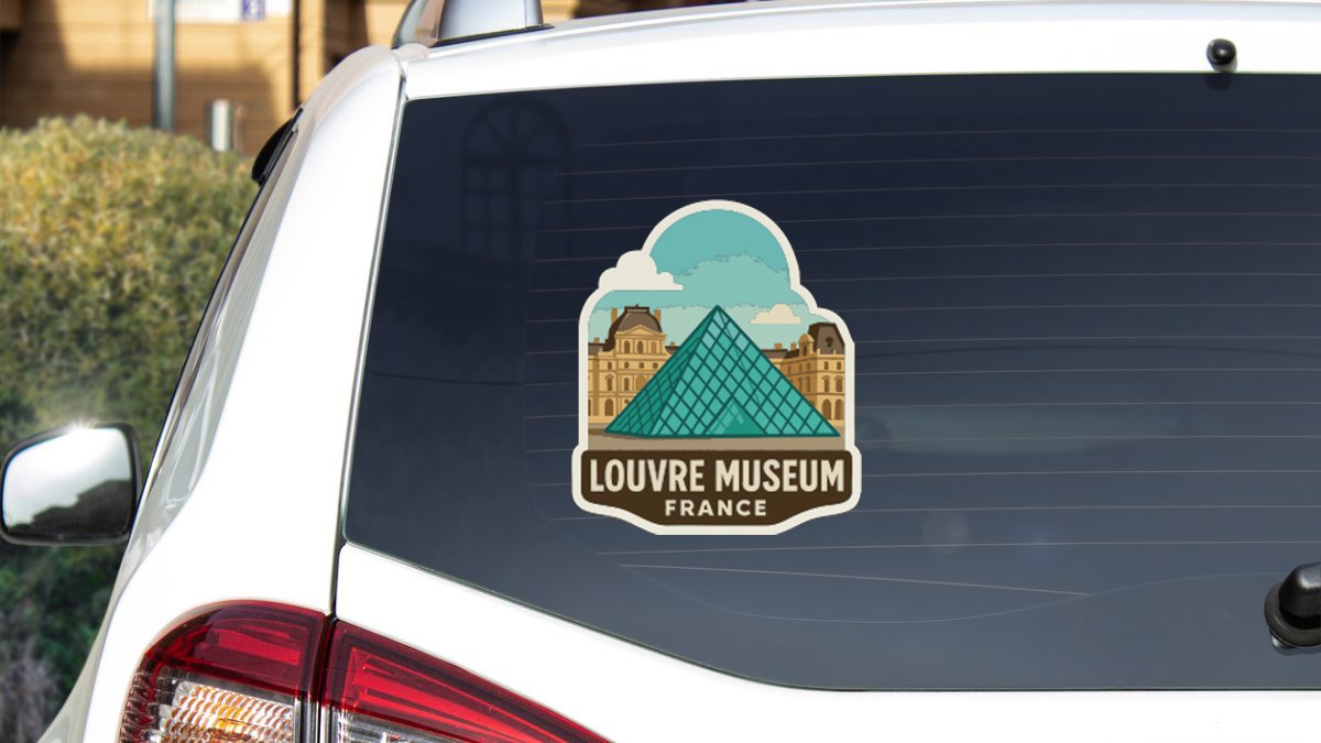 Louvre Museum France Sticker Decal Vinyl Die-Cut Symbolic Landmark Design