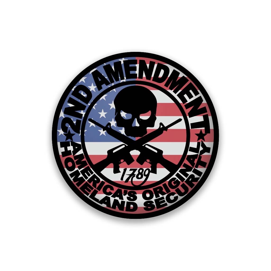 2nd Amendment Homeland Security USA 3.5" Wide Vinyl Sticker – Includes Two