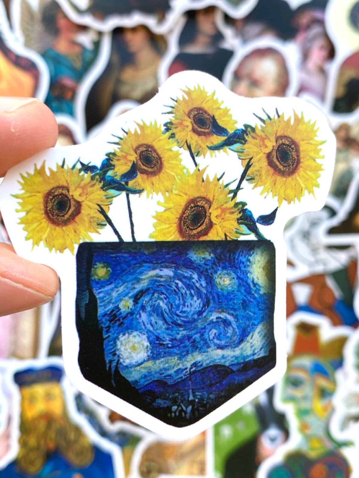 5-50 pcs Art Work Painting Stickers, Van Gogh Museum Artist Vinyl Sticker Pack