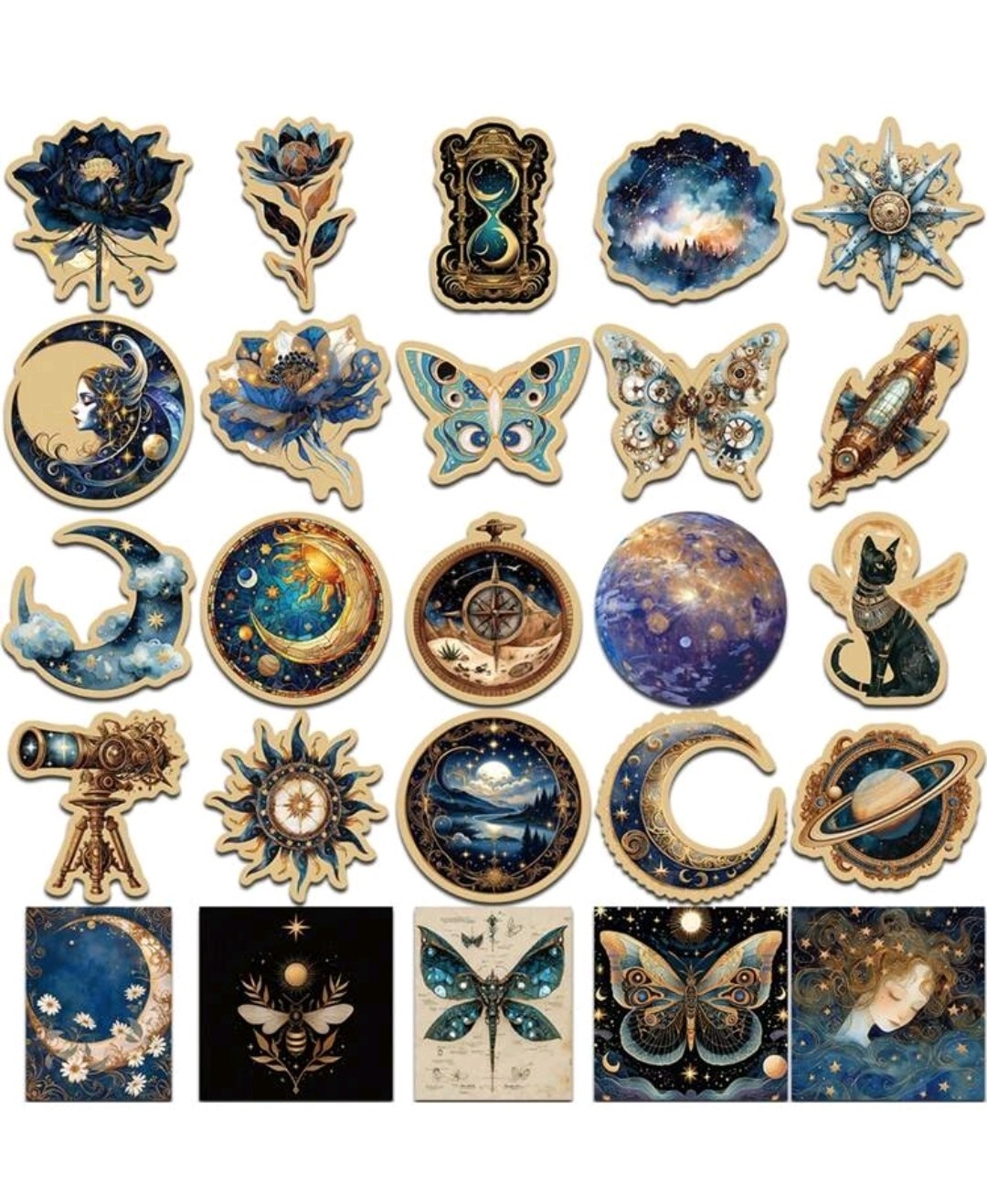25Pcs Mystical Universe Strange Beauty Planets Flowers Creative Stickers
