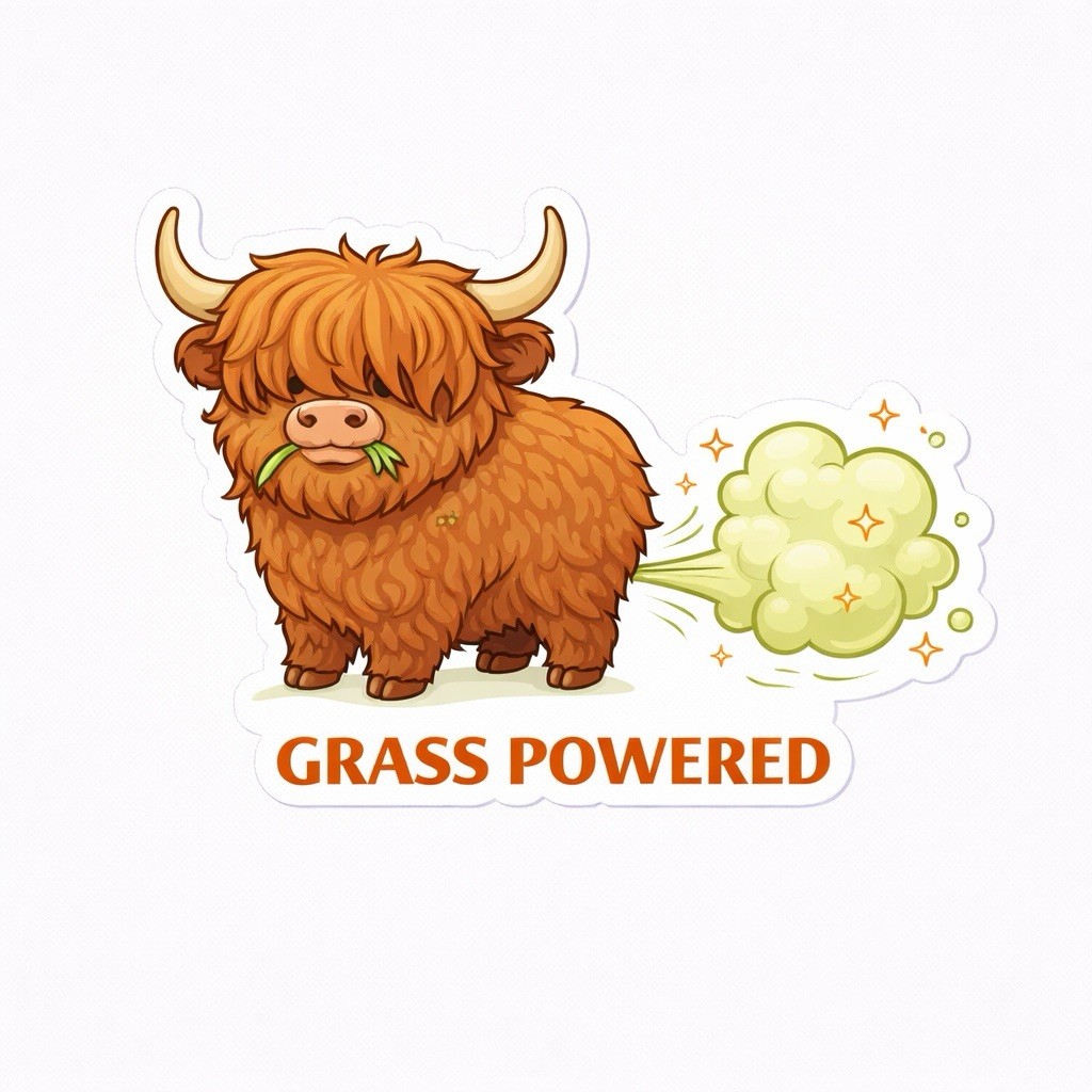 Funny Farm Animal Fart Sticker Set Humor