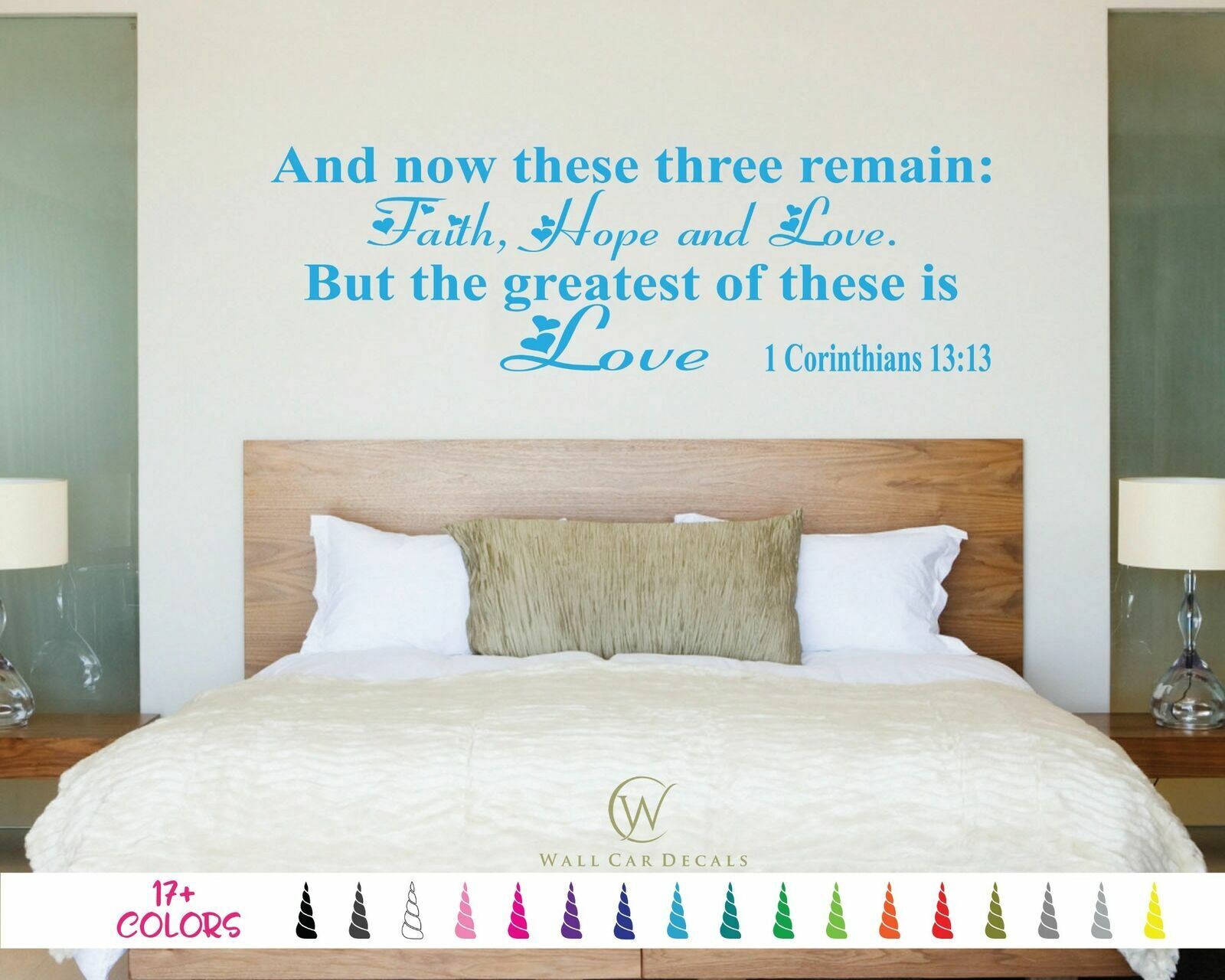 1 Corinthian 13:13 Faith Hope Greatest Love Bible Wall Quote Vinyl Decal Sticker