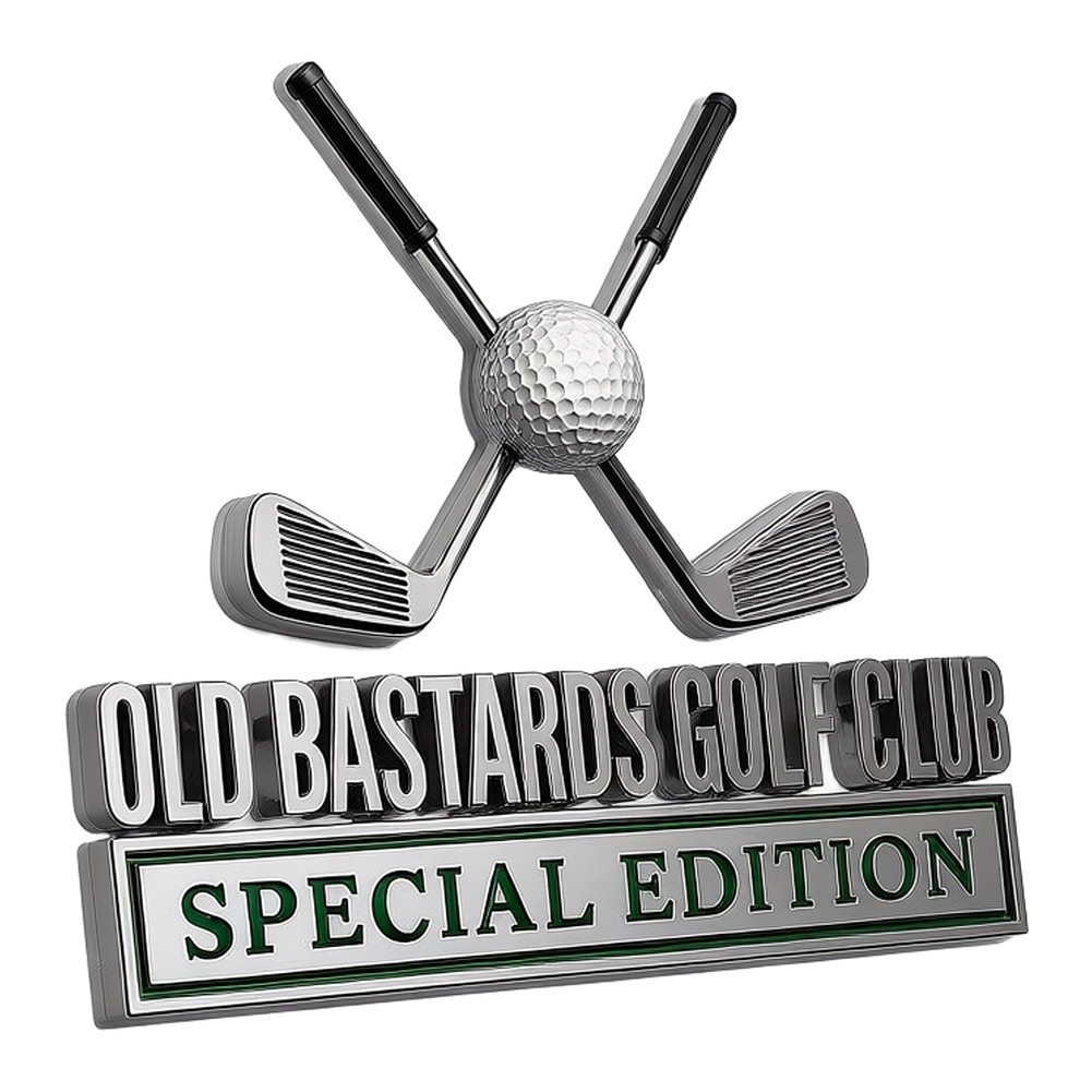 Old Bastards For Golf Club Emblem for Vehicle Customization Chrome 10cm