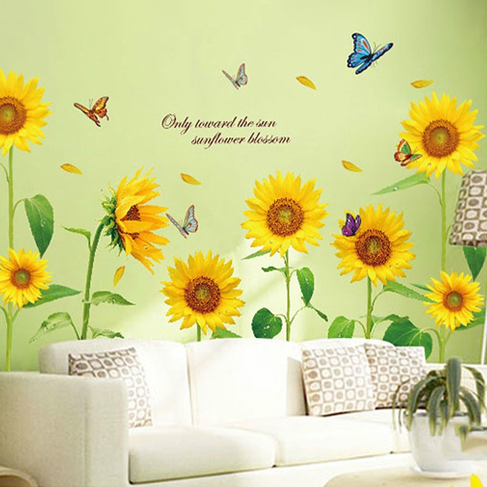 Sunflower Flower Wall Sticker Art Home Decal Mural Decoration 90cm x 60cm